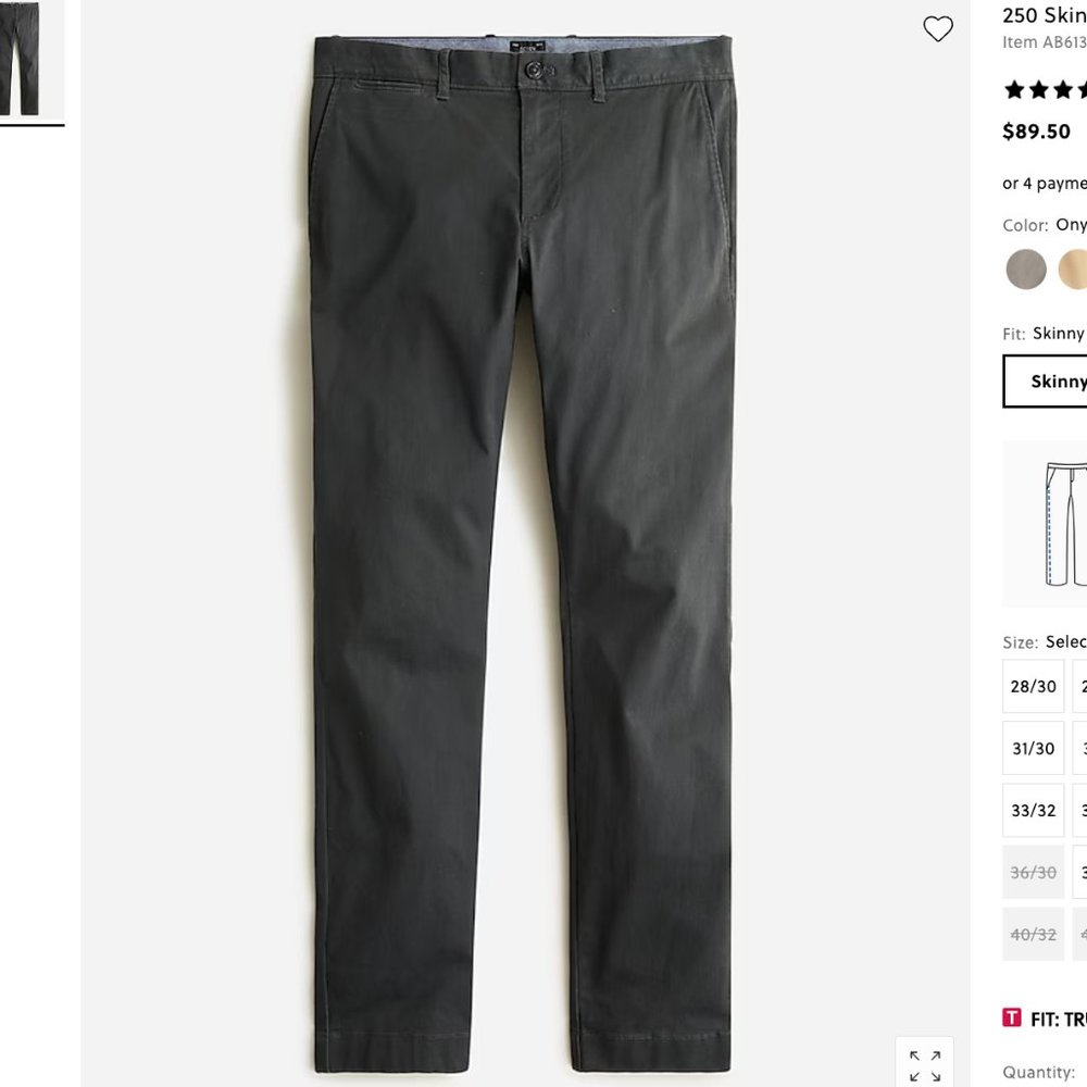 J. Crew gray skinny-fit chinos